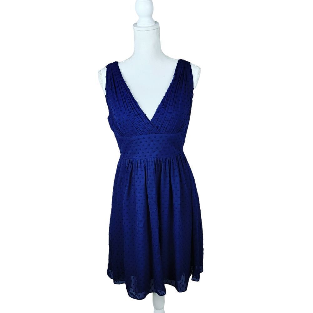 J.Crew Marlow Swiss-Dot A-Line Dress – Royal Blue 8